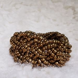 Bronze Beaded Chunky Braided Bracelet